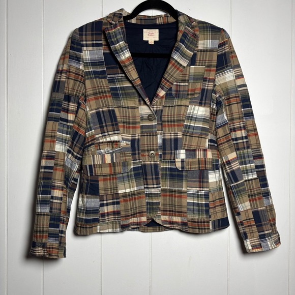 Brooks Brothers Jackets & Blazers - Brooks Brothers Patchwork Plaid Blazer Madras Preppy Jacket Size 0 Academia XS